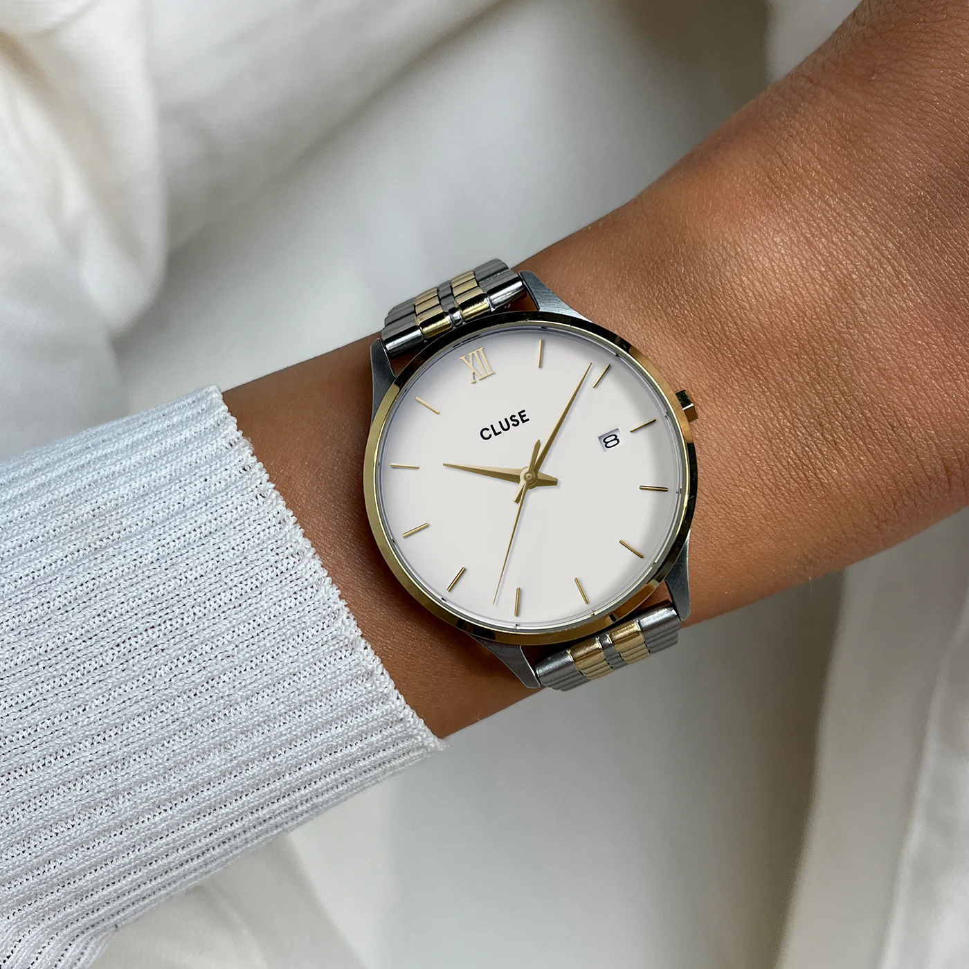 CLUSE Minuit Date Steel Silver-Gold Coconut Milk - Image 2