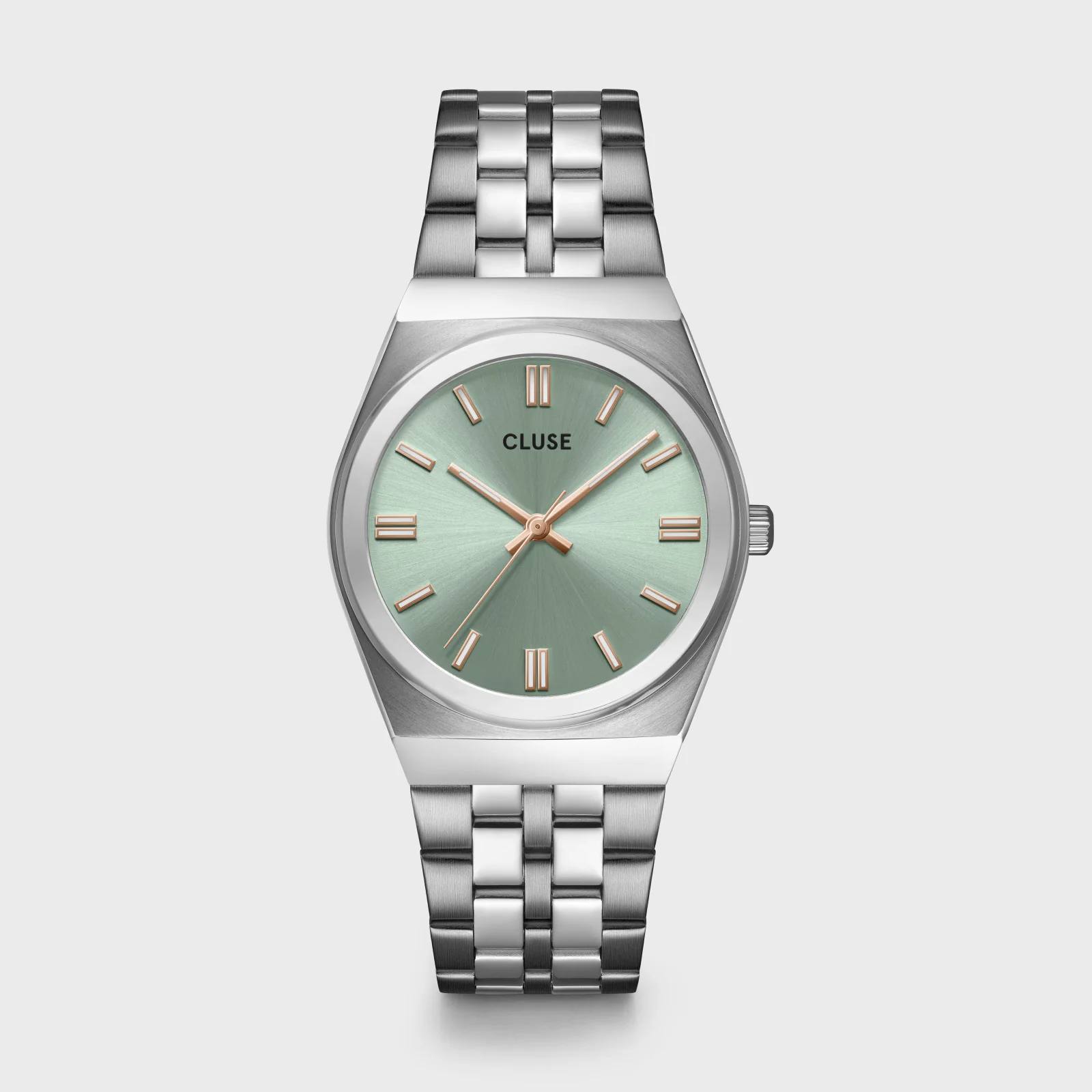 CLUSE Retro 70's Steel Silver Sage Green