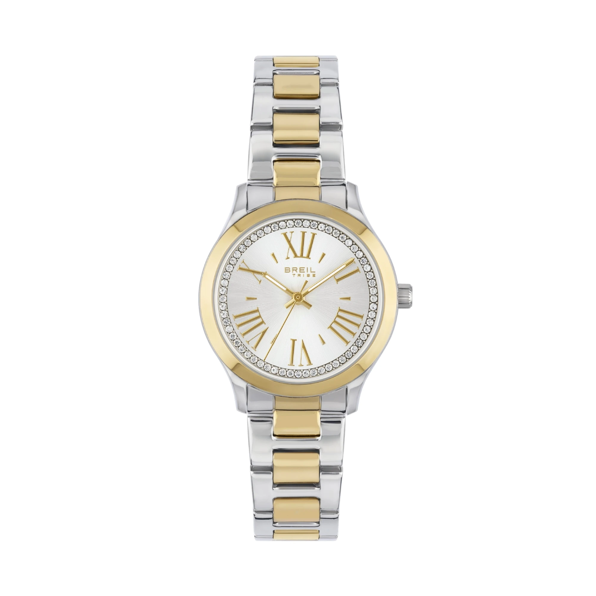 BREIL Tribe Abby Crystals Silver Gold Stainless Steel Bracelet