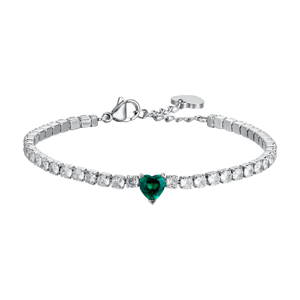 LUCA BARRA Βραχιόλι Tennis Λευκό Ατσάλι