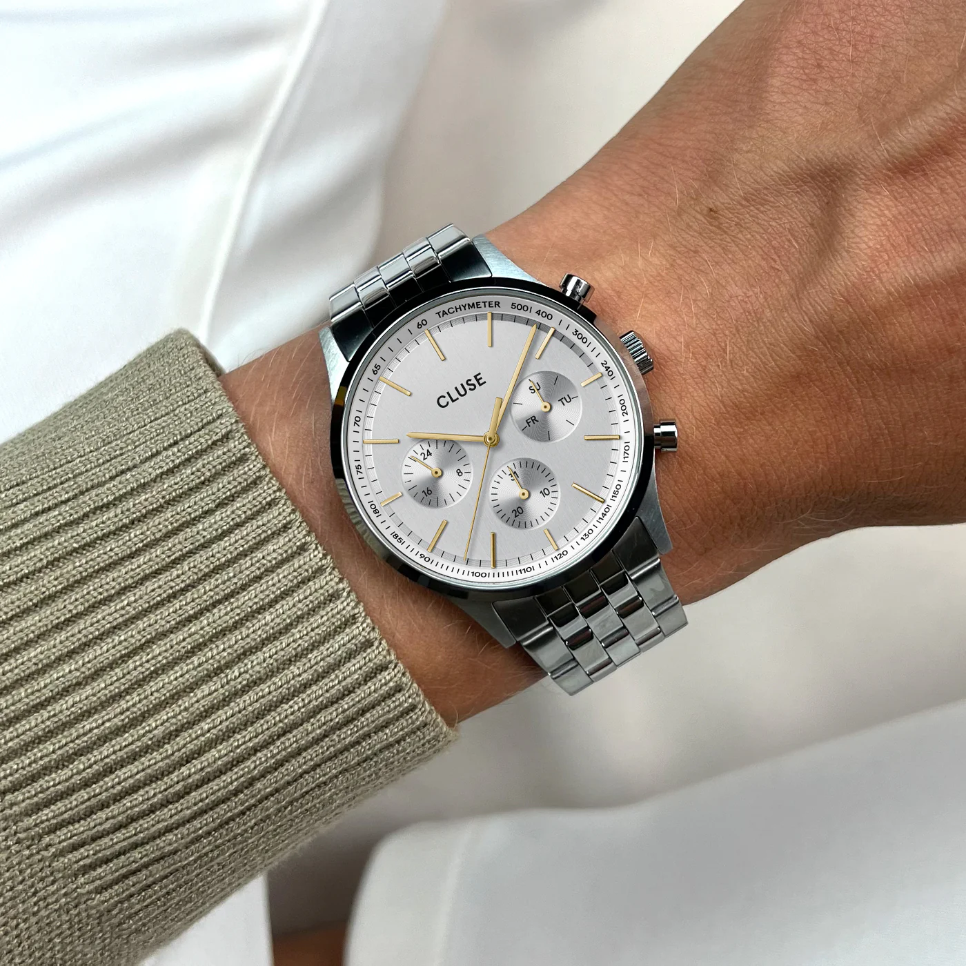 Cluse Anthéor Multifunction Silver Bracelet - Image 2