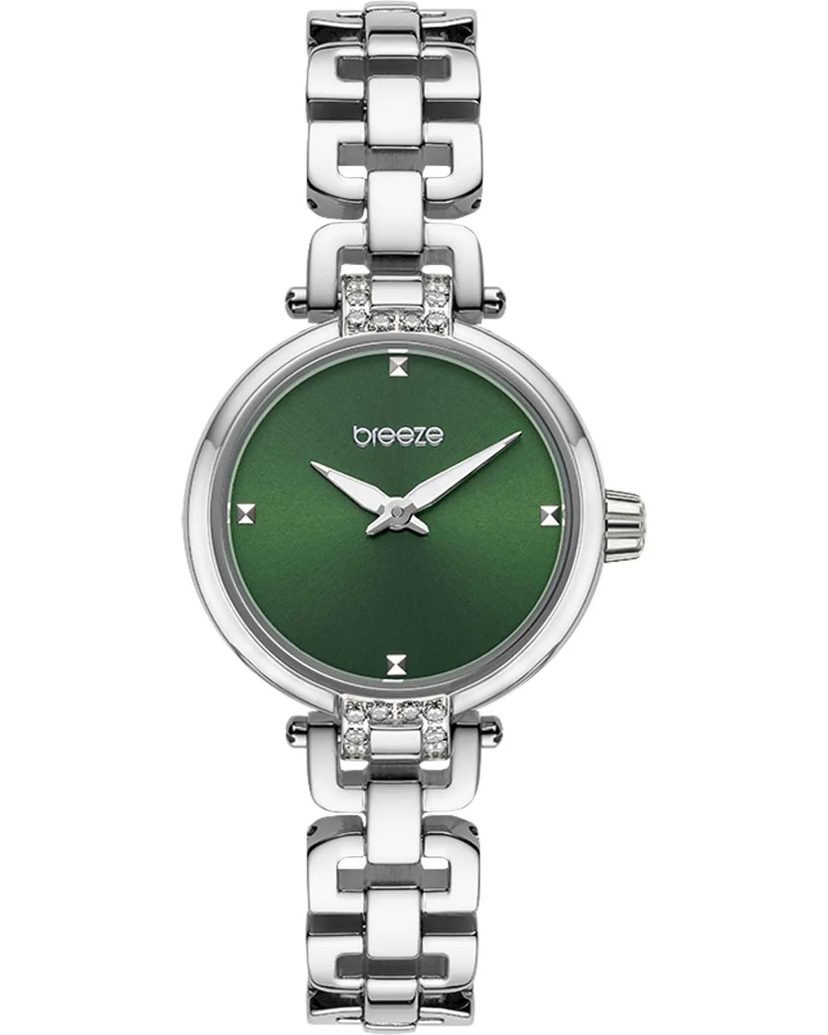 BREEZE Knotique Crystals Silver Stainless Steel Bracelet