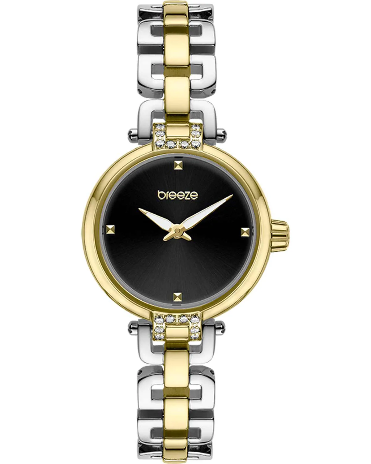 BREEZE Knotique Crystals Two Tone Stainless Steel Bracelet