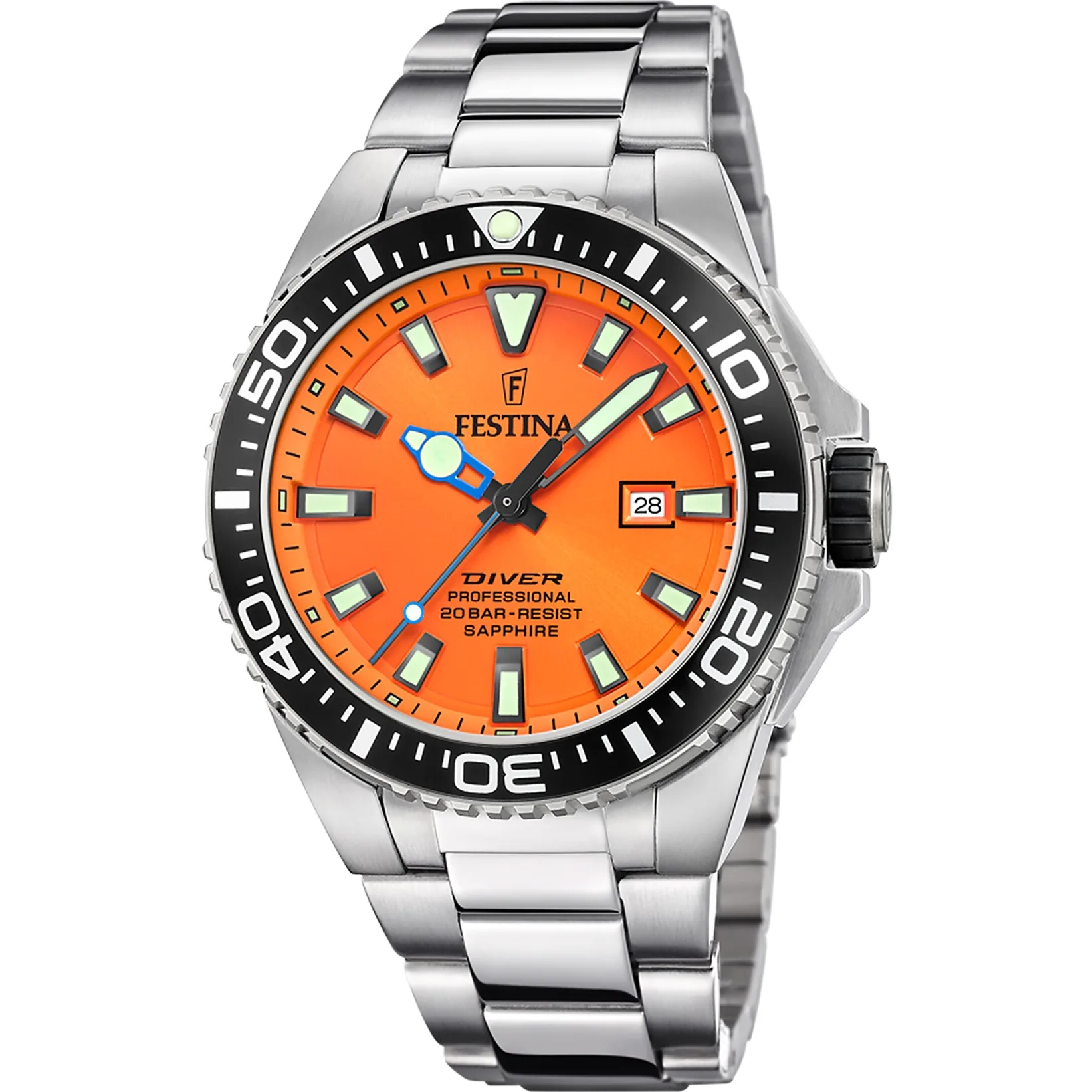 FESTINA MENS DIVER SILVER BRACELET F20663/4